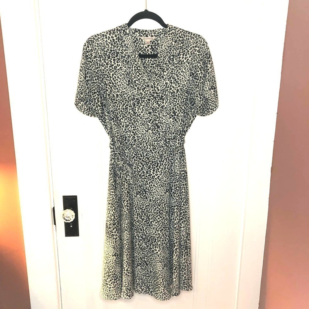 Nanette Lepore Short Sleeve Animal Print Midi Dress Sz 10​​​​​​​